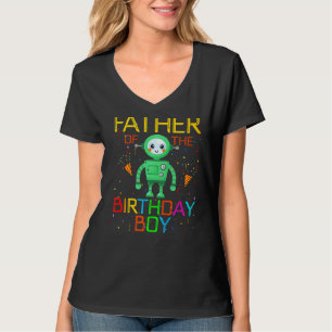 Camiseta Padre Da Família Temática Robótica Birthday Boy R
