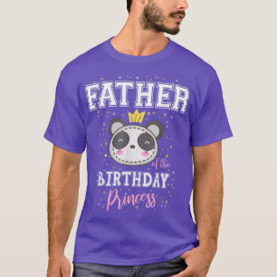 Camiseta Padre da Princesa de Aniversário Cute Panda Bear B
