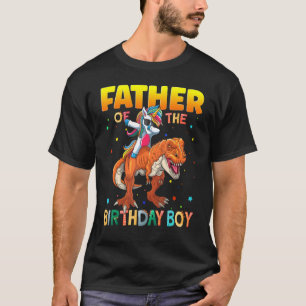Camiseta Padre Do Garoto De Aniversário Dabbing Unicorn Rid