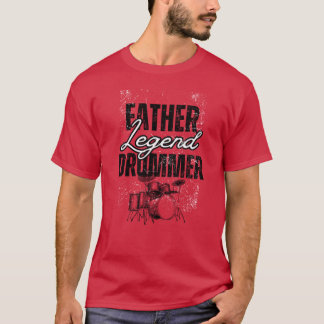 Camiseta Padre Drummer Legend engraçado