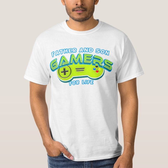 Camiseta Padre e Filho Gamers Pela Vida (Frente)