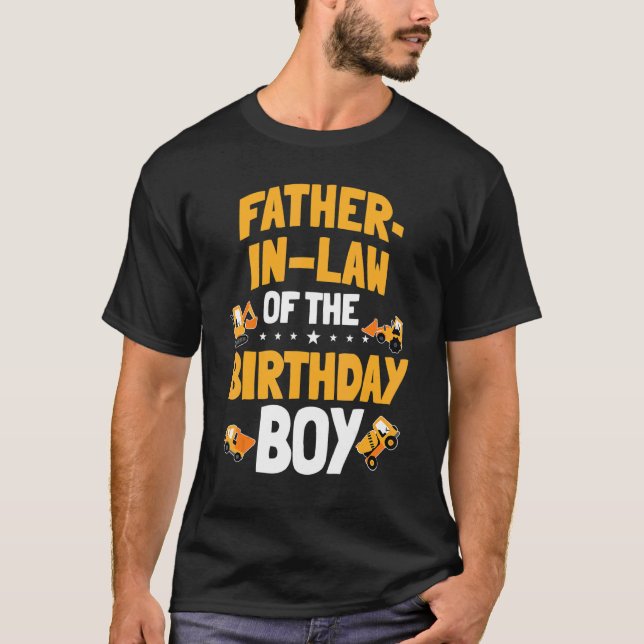 Camiseta Padre Em Lei Do Trabalho De Construção De Menino D (Frente)