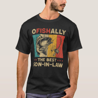 Camiseta Padre Engraçado Pescar Ofishalmente O Melhor Filho