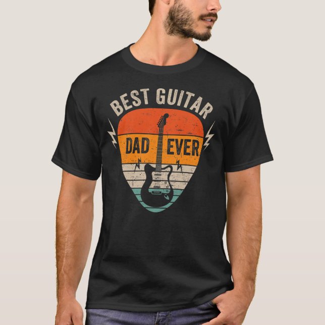 Camiseta Padre Guitarista Melhor Pai Nunca D D D Chord Ofer (Frente)