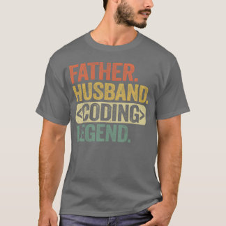 Camiseta Padre Husband Coding Legend Day Web retr