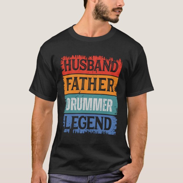 Camiseta Padre Husband Drummer Legend Pai (Frente)
