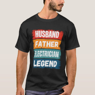 Camiseta Padre Husband Elétrico Lenda Orgulhosa Pai Papa