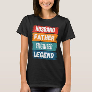 Camiseta Padre Husband ENGENHEIRO Legend Proud Pai Retro Pa