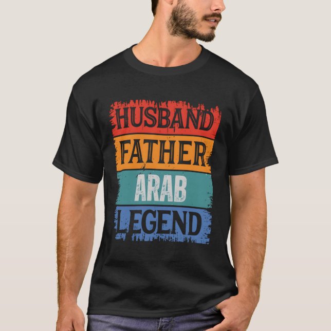 Camiseta Padre Husband Legenda Árabe Orgulho Pai Papa (Frente)