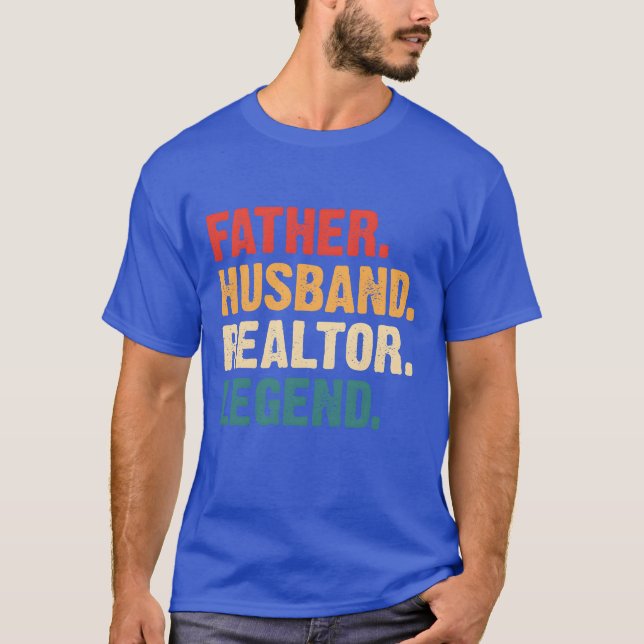 Camiseta Padre Husband Realtor Legend Vintage Imóveis (Frente)