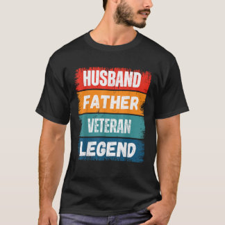 Camiseta Padre Husband VETERAN Legend Proud Pai Funny Retr