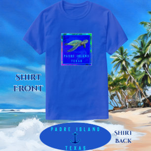 Camiseta Padre Island TX Ocean Blue Sea Turtle