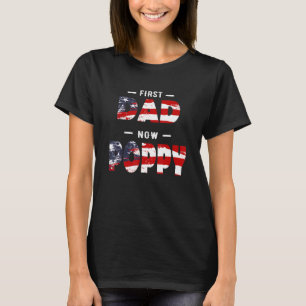 Camiseta Padre Mens - Primeiro Pai Agora Poppy Patriótico