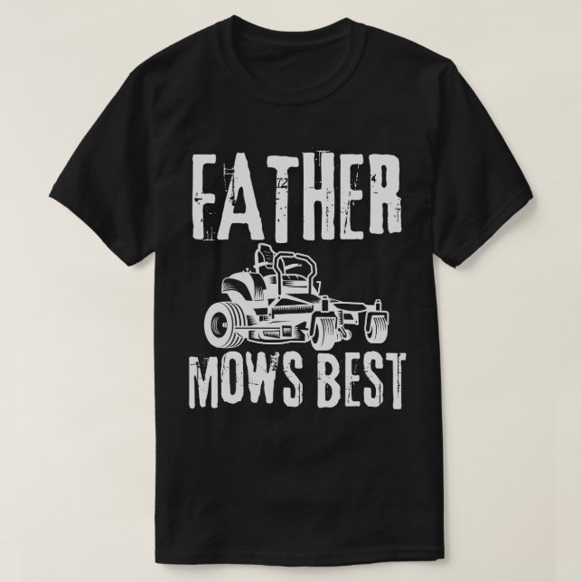 Camiseta Padre Mows Best - Vintage angustiada (Frente do Design)