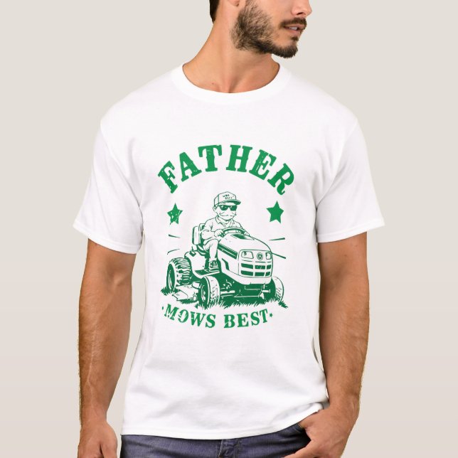 Camiseta Padre Mows Melhor Pai De Leitura Engraçado (Frente)