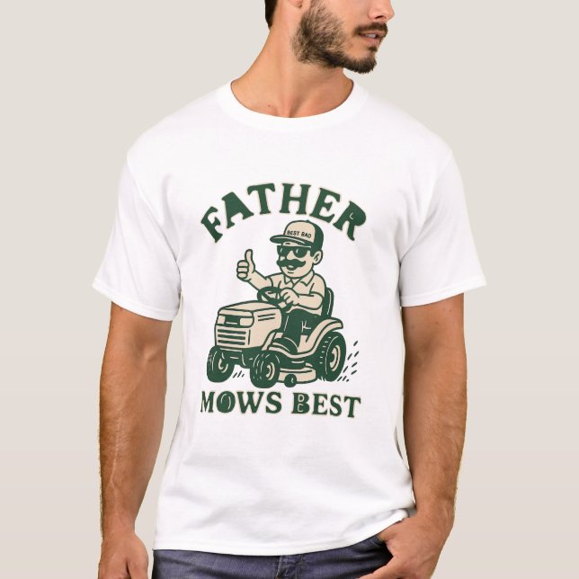 Camiseta Padre Mows Melhor Pai De Leitura Engraçado (Frente)