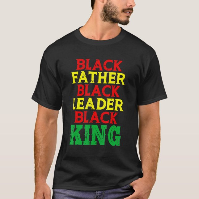 Camiseta Padre Negro Líder Negro Rei Negro Forte África (Frente)