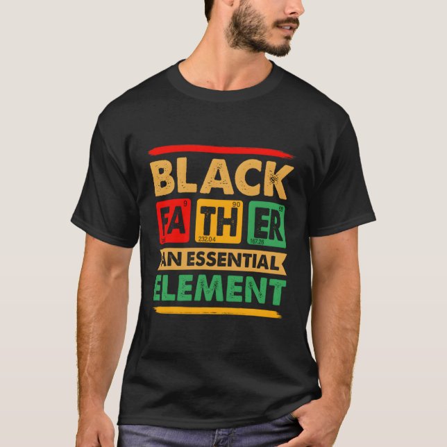 Camiseta Padre Negro O Dia de os pais Essencial de Escoamen (Frente)