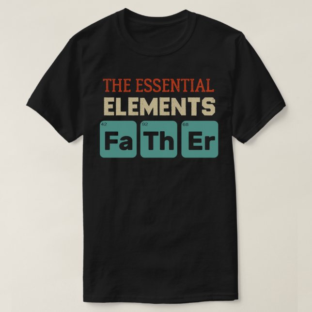 Camiseta Padre Os Elementos Essenciais Vintage Pais Da (Frente do Design)