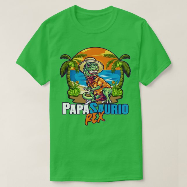 Camiseta Padre PapSaurio Rex Divertido Dinosaurio Da Del (Frente do Design)