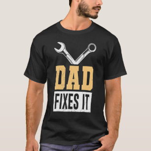 Camiseta Padre Repara A Chave De Escrita Papá Faz
