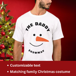 Camiseta Padre Snowman Face Squad Correspondendo à fantasia