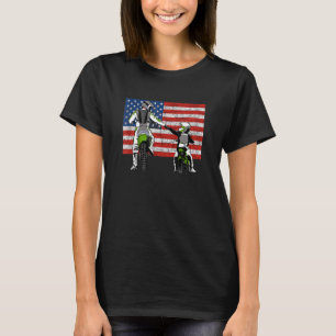 Camiseta Padre & Son Dirt Bike American Flag Hoodie Motocr