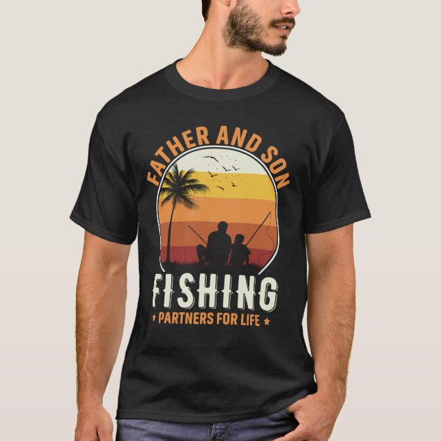 Camiseta Padre Son, Parceiros de Pesca (Frente)