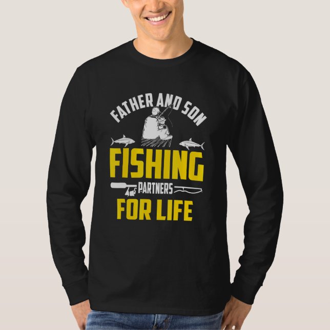 Camiseta Padre Son, Parceiros De Pesca Para O Retro Matchin (Frente)