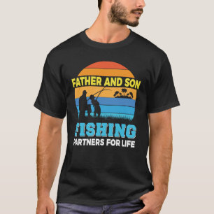Camiseta Padre Son Parceiros de Pesca Pescador Pai