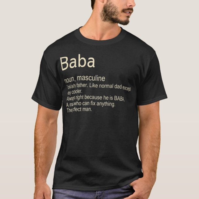 Camiseta Padre Turco Mens Baba  (Frente)