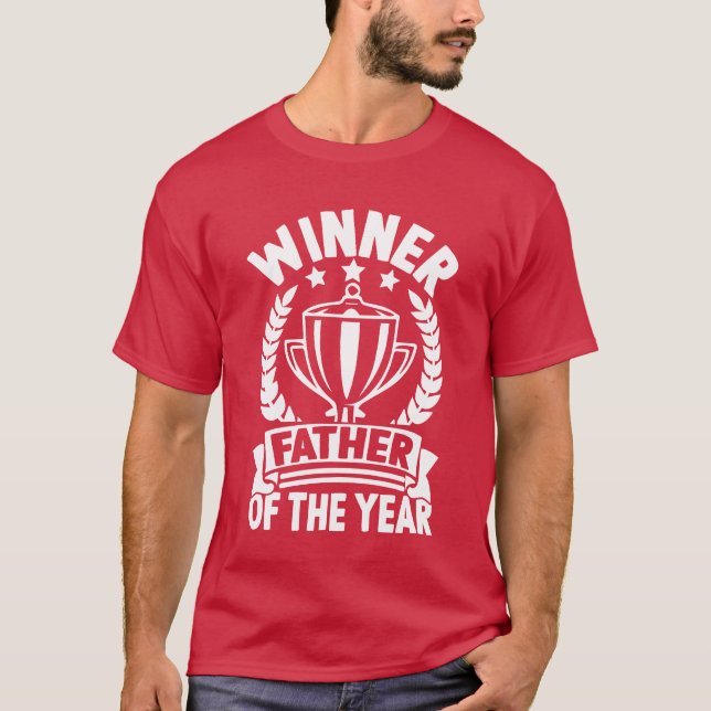 Camiseta Padre vencedor do ano celebra o melhor Pai (Frente)