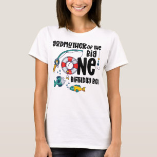 Camiseta Padrinha Grande Um Aniversário De Pesca De Garoto 