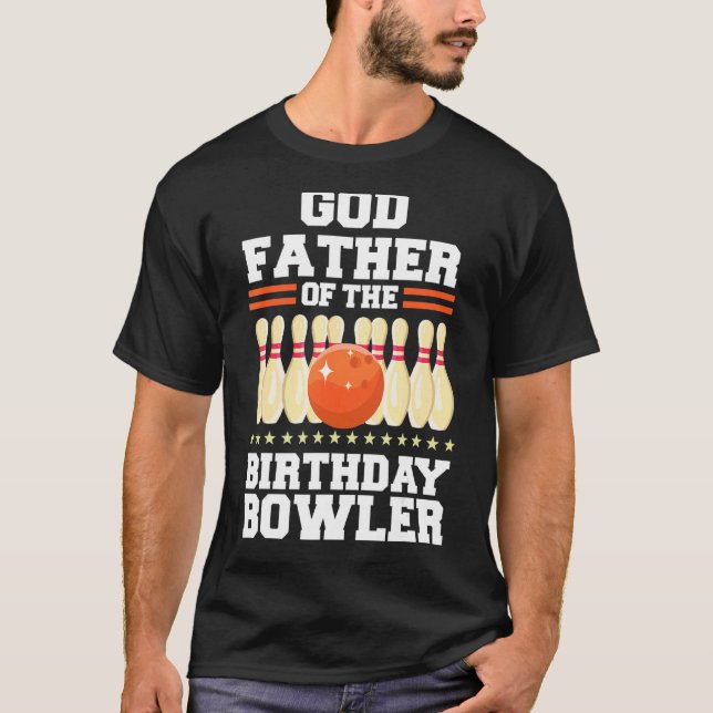 Camiseta padrinho da Boliche de aniversário do Bowler (Frente)