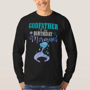 Camiseta Padrinho da Família Aniversário Sereia Corresponde