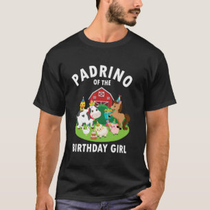 Camiseta Padrinho Da Menina Do Aniversário Animais Da Fazen