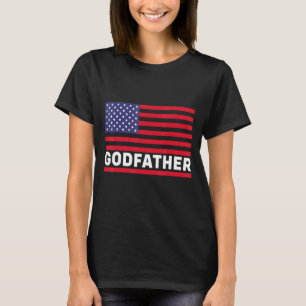 Camiseta Padrinho De Bandeira Americano Para O Avô Pai Em P
