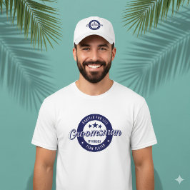 Camiseta Padrinho de Casamento com Brasão Circular Azul par