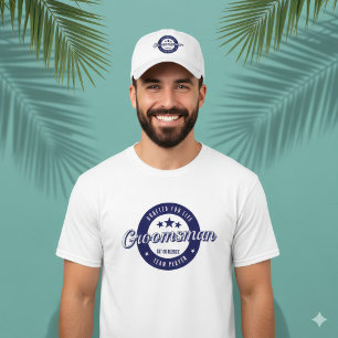 Camiseta Padrinho de Casamento com Brasão Circular Azul par