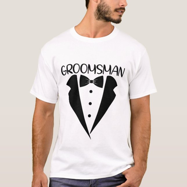 Camiseta Padrinho de casamento legal Arte de palavras de ca (Frente)
