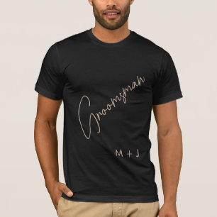 Camiseta Padrinho de casamento moderno   Borige + Script Pr