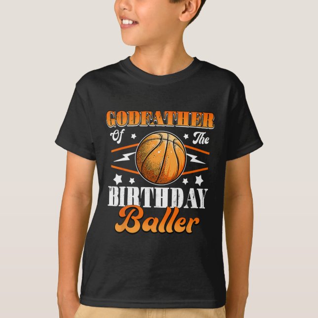 Camiseta Padrinho Do Aniversário De Basquete (Frente)