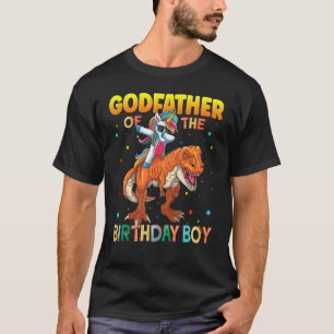 Camiseta Padrinho Do Garoto De Aniversário Dabbing Unicorn