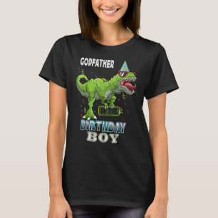 Camiseta padrinho do menino de aniversário Rex Dinosaur Bir