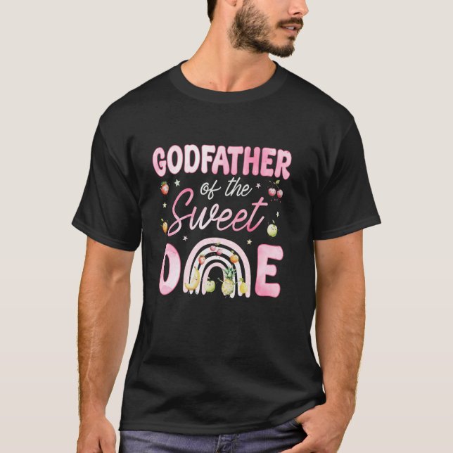 Camiseta Padrinho do Primeiro Aniversário do Doce Um Combin (Frente)