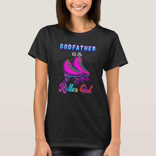 Camiseta Padrinho Do Roller Girl Roller Skating Birth (Frente)