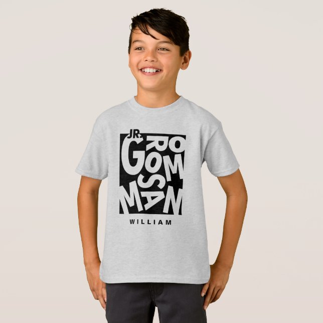 Camiseta Padrinho Júnior Jr. Equipe da Festa de Casamento (Frente Completa)