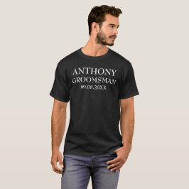 Camiseta Padrinho Preto Estiloso Elegante Escrito Casamento