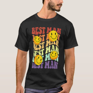 Camiseta padrinho sorriso retrô rosto celebração casamento 