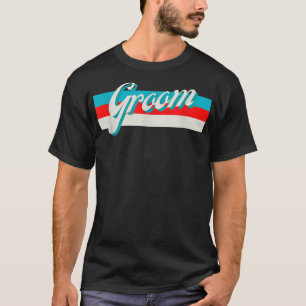 Camiseta Padrinhos de casamento De Alameda Com Faixa Retróp